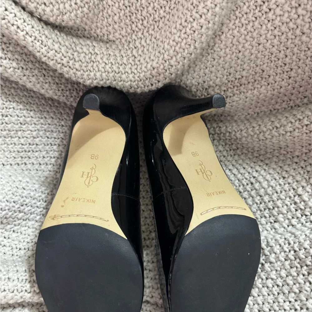 Cole‎ Haan Air Lainey patent leather peep-toe pumps in black, Size 9 B - Picture 5 of 8